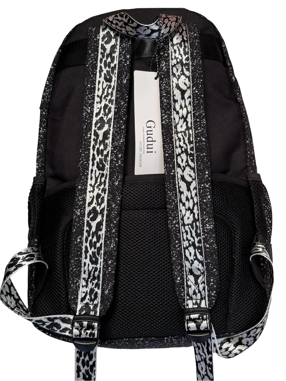 Gudui USB Silver Splatter Music Black Backpack - Picture 2 of 11